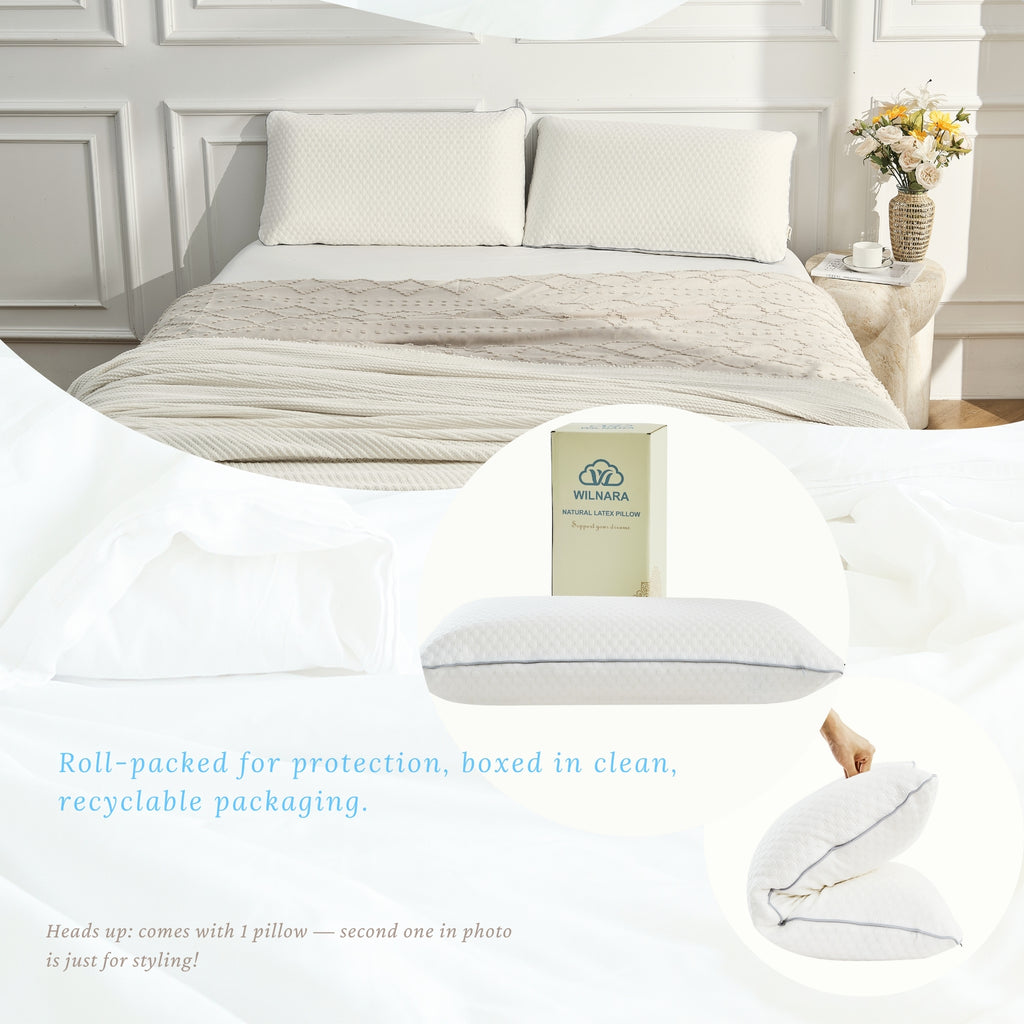 WILNARA 100% Natural Talalay Latex Pillow